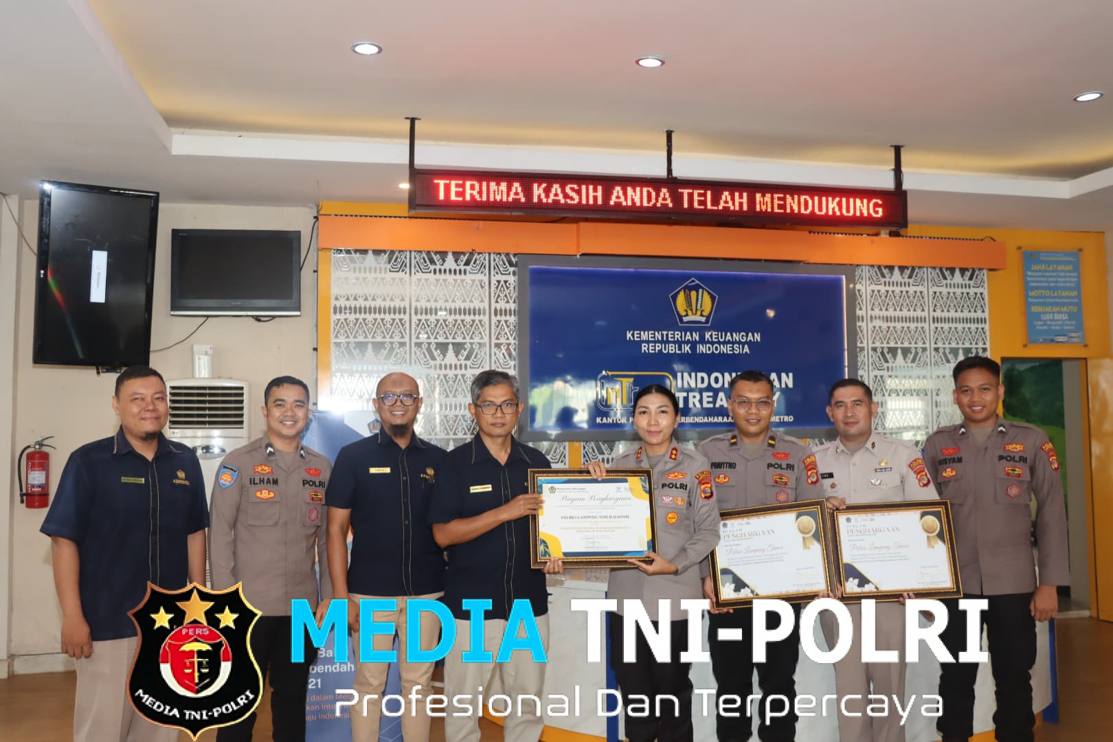 Polres Lampung Timur Raih 3 Penghargaan dari KPPN Metro dan Dinobatkan Sebagai Satuan Kerja Terbaik 2024