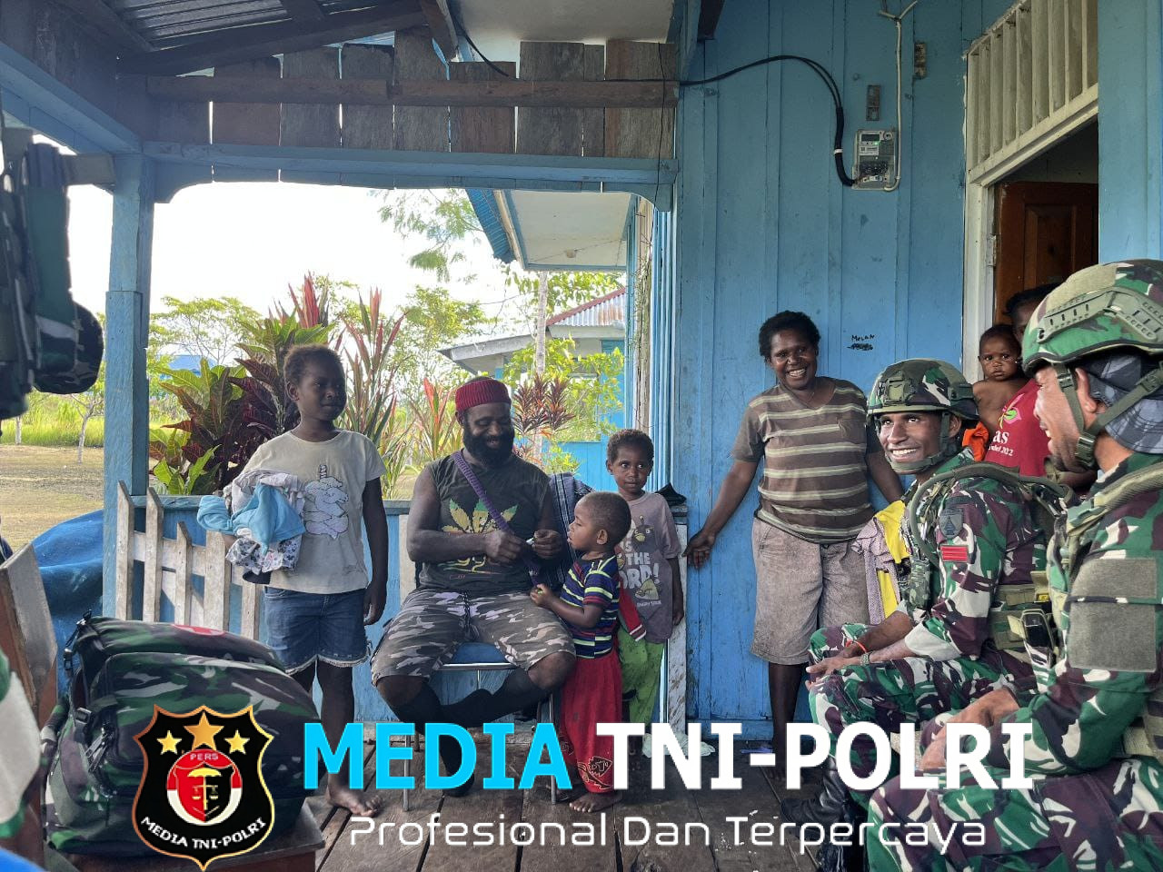 Satgas Yonif 521/DY Melaksanakan Anjangsana kepada Tokoh Masyarakat Di Distrik Kobagma Kabupaten Mamberamo Tengah