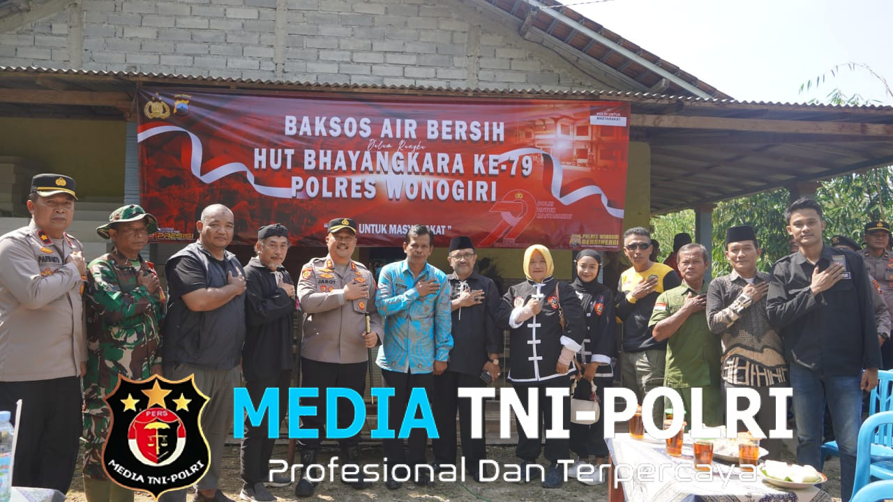 Menjelang Peringati HUT Bhayangkara ke-79, Polres Wonogiri Salurkan Bantuan Sarana Air Bersih ke Warga Dusun Kembang