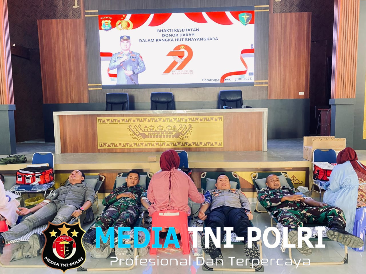 Polres Tulang Bawang Barat Gelar Donor Darah Dalam Rangka HUT Bhayangkara ke 79