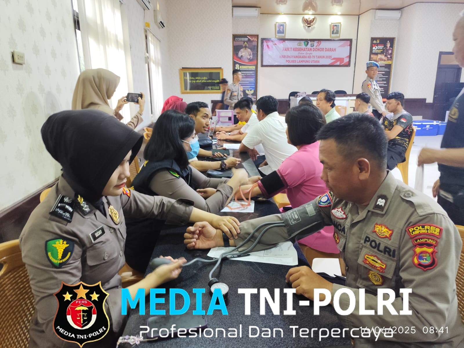 Memperingati Hari Bhayangkara Ke-79, Polres Lampung Utara Gelar Bhakti Kesehatan Donor Darah
