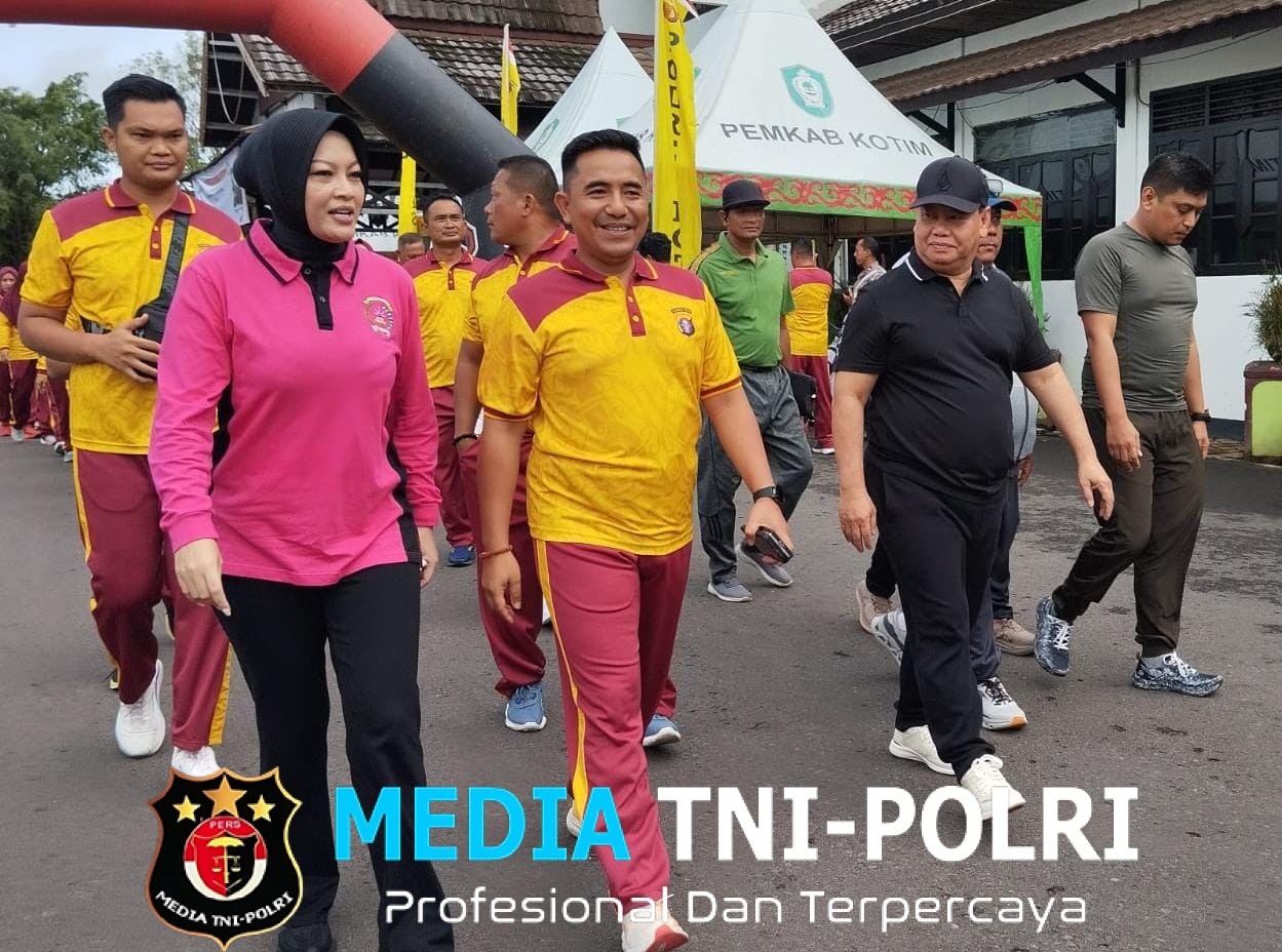 Dandim 1015/Sampit Hadiri Olahraga Bersama, Sambut HUT Bhayangkara Ke-79