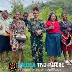 Satgas Yonif 521/DY Berbagi Kasih Kunjungi Gereja Betel Polimo di Distrik Kurima