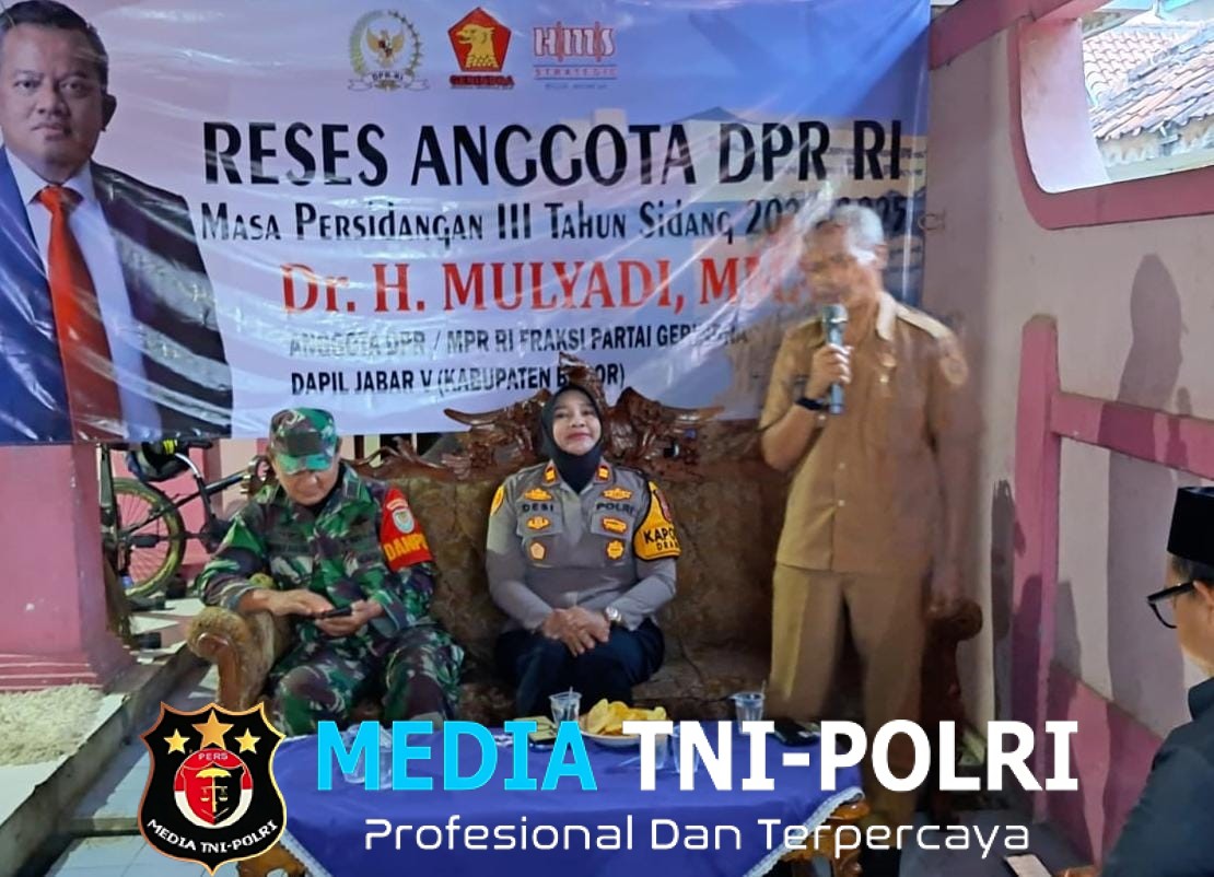 Kapolsek Dramaga Bersama Forkopicam Hadir Dampingi Reses Anggota DPR RI Komisi VI, Ajak Warga untuk Bersama Jaga Harkamtibmas Aman Kondusif