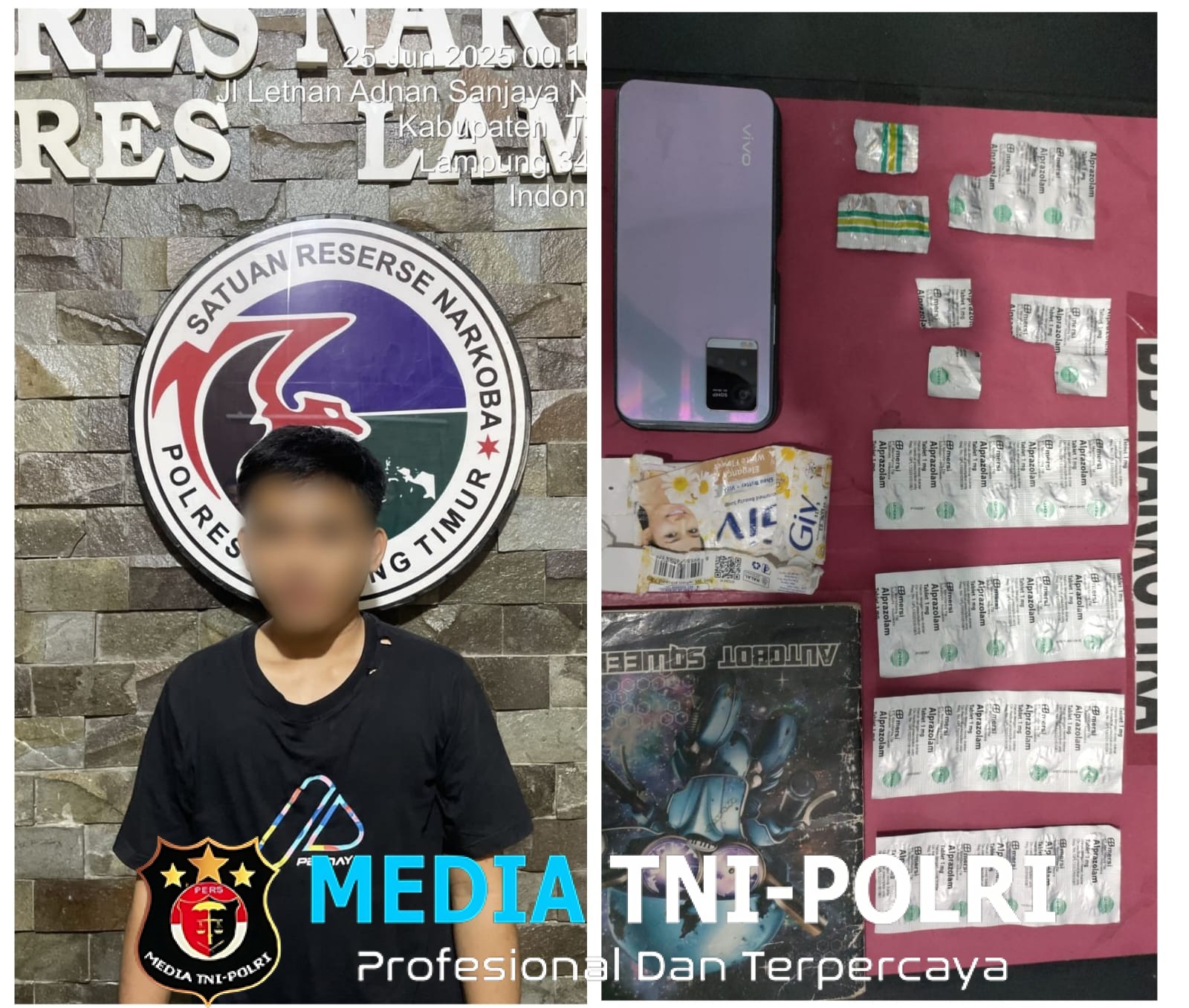 Polres Lampung Timur Amankan Seorang Remaja Pelaku Penyalahgunaan Narkotika