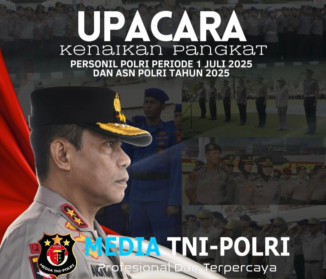 Kapolda pimpin Upacara Laporan kenaikan Pangkat Personel Polri Periode 1 Juli 2025 & PNS Polri Tahun 2025