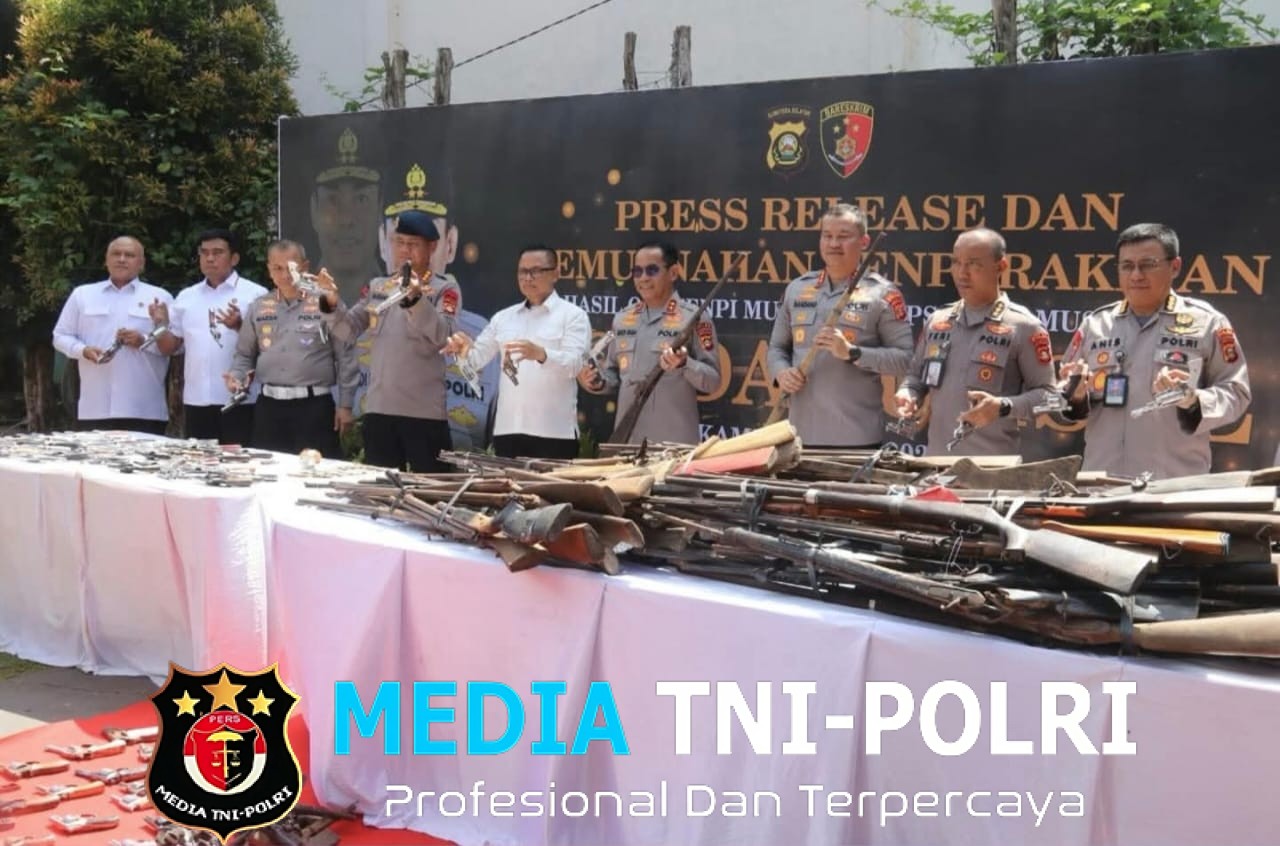 Polda Sumsel Musnahkan 614 Pucuk Senjata Api Rakitan Hasil Operasi Senpi Musi 2025