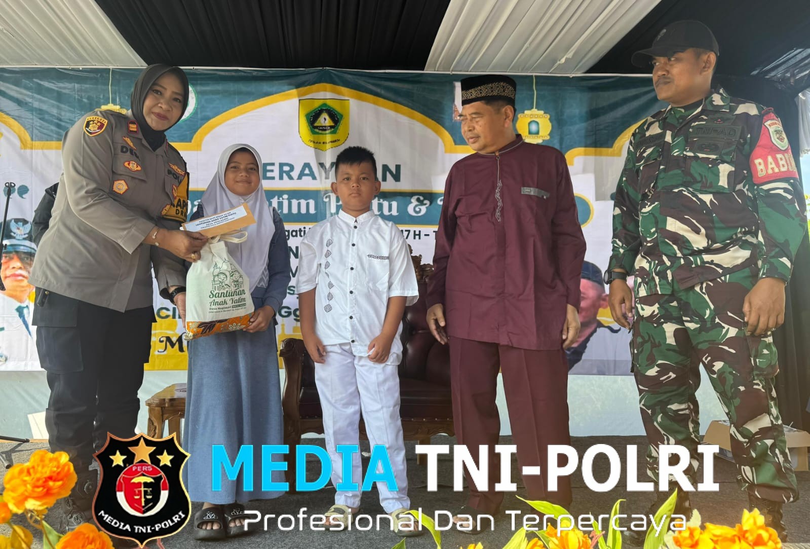 Memperingati Tahun Baru Islam, Kapolsek Dramaga Hadiri Kegiatan Perayaan Santunan Anak Yatim Piatu Dan Dhuafa  