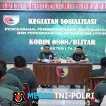Kodim 0808/Blitar Gelar Sosialisasi P4GN Semester I Tahun 2025, Komitmen Tegas Tolak Narkoba