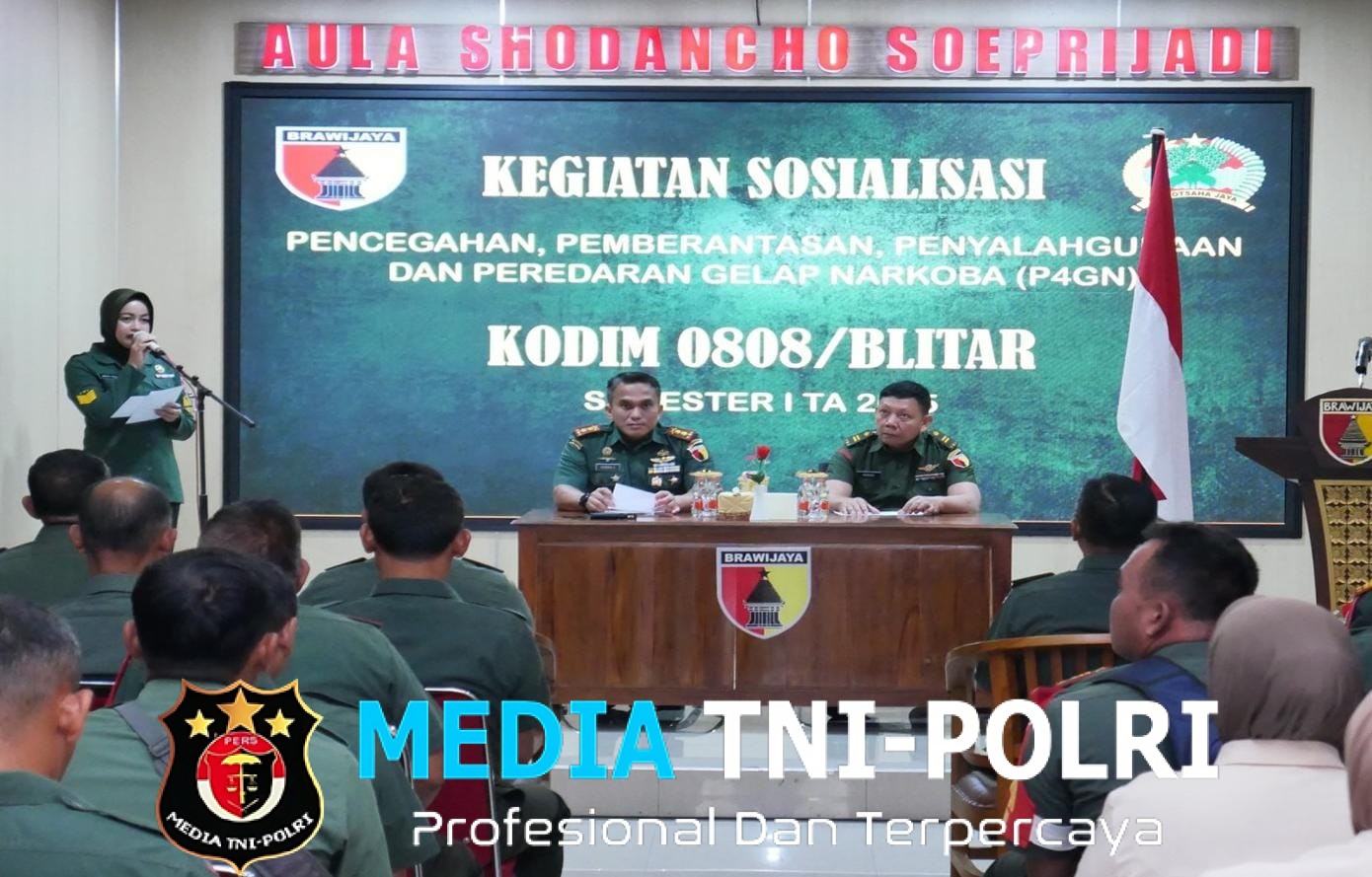 Kodim 0808/Blitar Gelar Sosialisasi P4GN Semester I Tahun 2025, Komitmen Tegas Tolak Narkoba