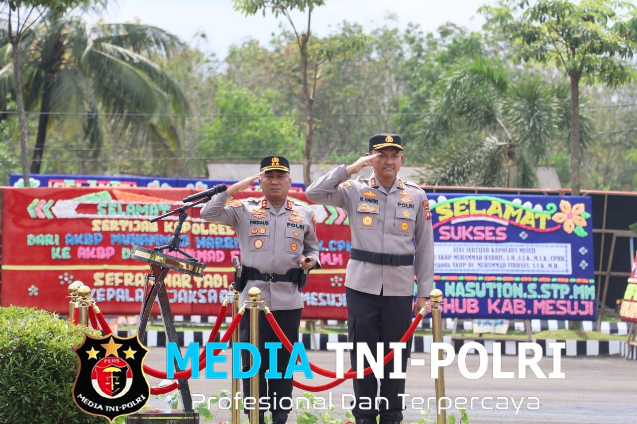 Polres Mesuji Gelar Pisah Sambut Kapolres, dari AKBP Muhammad Harris S.H, S.Ik,M.Ik, CPHR kepada AKBP Muhammad Firdaus S.Ik,M.H