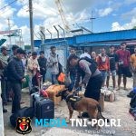 Sat Samapta Polres Kotim Antisipasi Masuknya Barang Berbahaya Turunkan Unit Polsatwa K-9
