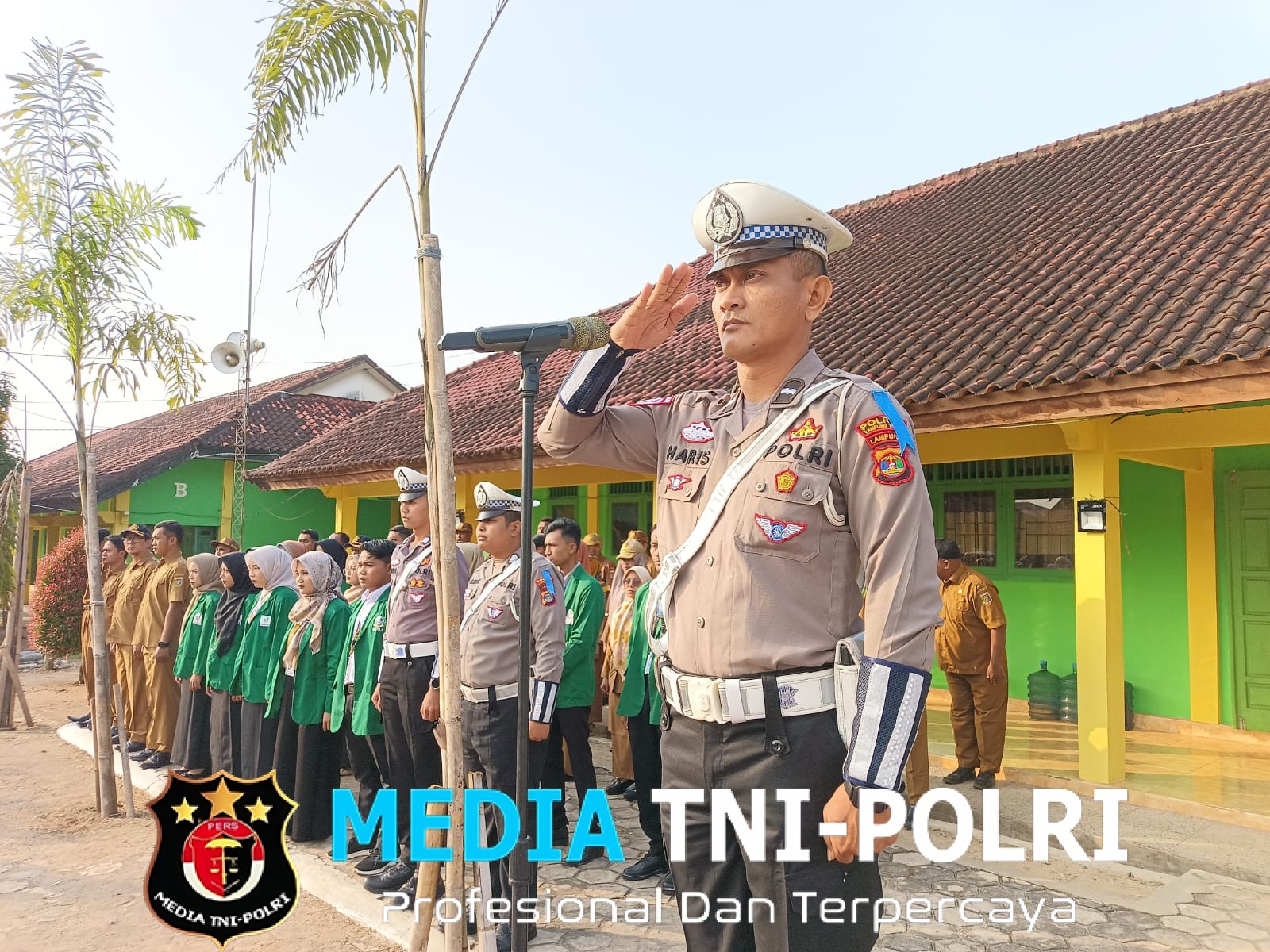 Satgas Preemtif Ops Patuh Krakatau 2025 Polres Lampung Timur Gelar Kampanye Keselamatan Lalu Lintas di SMK Negeri 1 Raman Utara