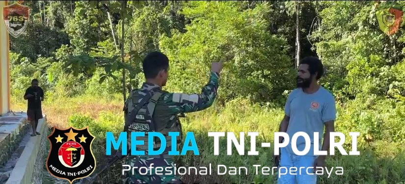 Satgas Pamtas RI–PNG Kewilayahan Yonif 763/SBA Pos Konja Laksanakan Gotong Royong Pembersihan Gereja Baru