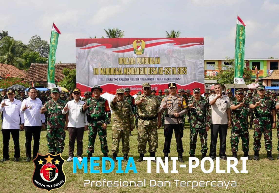 Wujud Sinergitas TNI-Polri, Kapolres Lampung Tengah Hadiri Pembukaan TMMD Ke-125 TA 2025