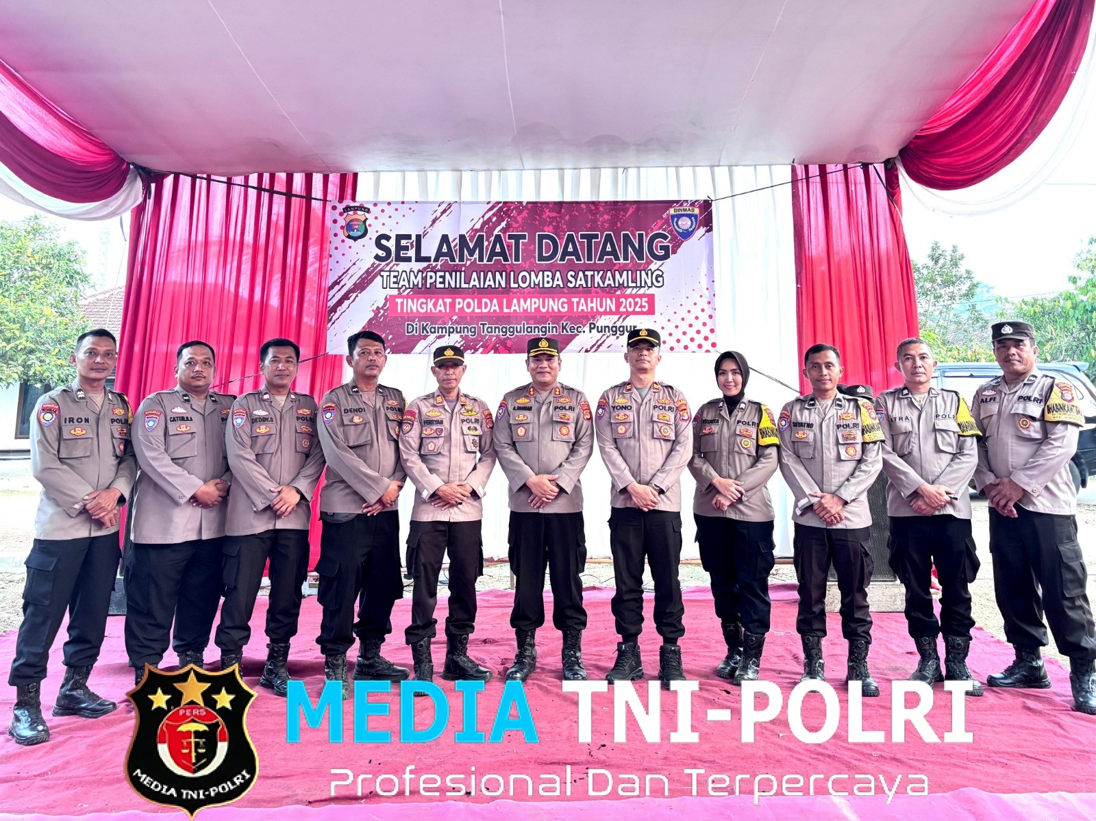 Kampung Tanggul Angin Polres Lampung Tengah Jadi Lokasi Pertama Penilaian Lomba Satkamling Tingkat Polda Lampung 2025