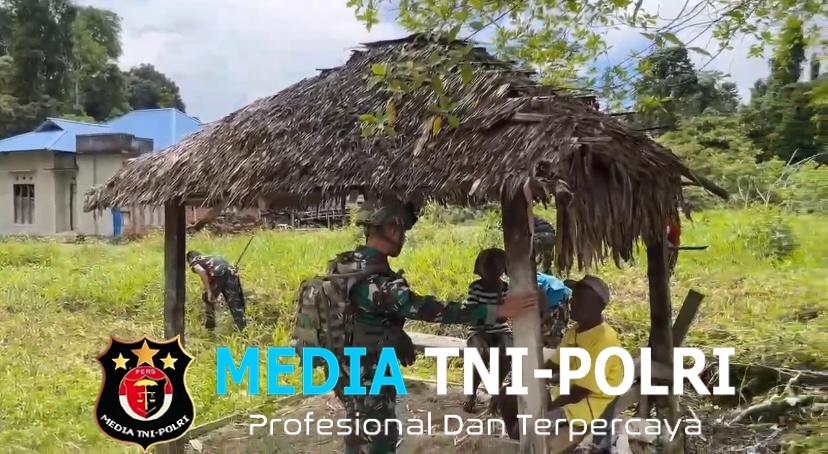 Satgas Pamtas Yonif 763/SBA Pos Subin Gelar Kegiatan Jumat Bersih Bersama Warga