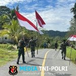 Jelang HUT RI ke-80, Satgas Yonif 131/Brajasakti Ajak Warga Wembi Kibarkan Merah Putih