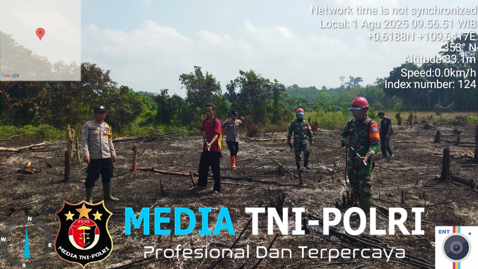 Kanit Samapta Polsek Menyuke Beserta Anggota Groundcheck dan Cek TKP Karhutla