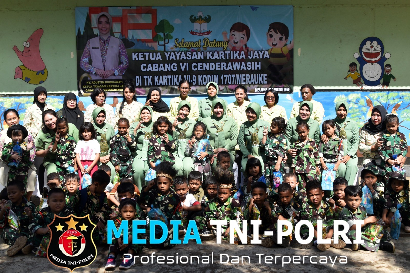 Ketua Yayasan Kartika Jaya Kunjungi TK Kartika VI-9 Merauke, Disambut Penuh Keceriaan Anak Anak