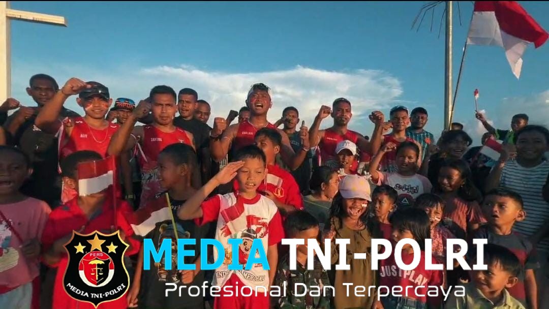 Prajurit Yonif 751/VJS Kibarkan Semangat Kemerdekaan, Lari 80 KM Keliling Danau Sentani Bawa Merah Putih