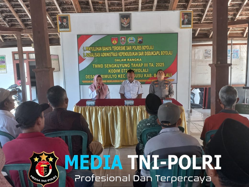 Warga Sarimulyo Dapat Pembekalan Tangkal Radikalisme dari Satgas TMMD dan Polres Boyolali