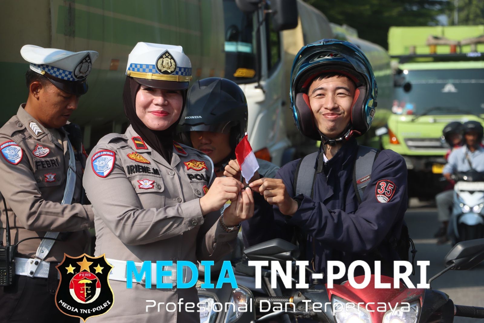 Polres Lampung Tengah Tebarkan Semangat Nasionalisme Jelang Hari Kemerdekaan ke-80