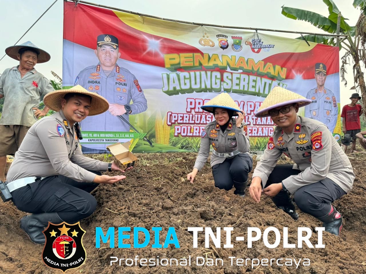 Polresta Tangerang dan Dinas Pertanian Tanam Jagung Serentak di Cikupa, Wujudkan Ketahanan Pangan Lewat Program PAT Commander Wish Kapolresta