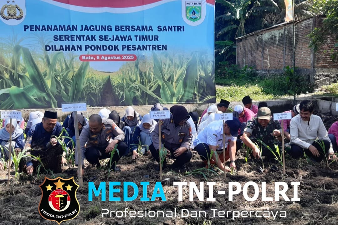 Danposramil Junrejo Hadiri Penanaman Jagung Serentak se-Jawa Timur