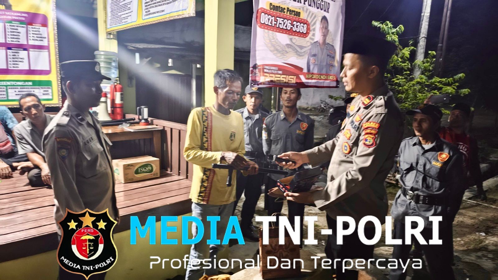 Cek Pos Satkamling Presisi, Sat Binmas Polres Lampung Tengah Ajak Warga Jaga Kamtibmas Bersama