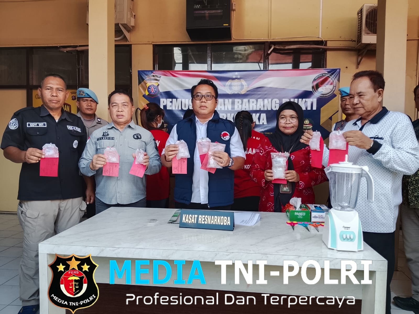 Pemusnahan Barang Bukti Narkotika Hasil Sitaan Satresnarkoba Polres Kotim