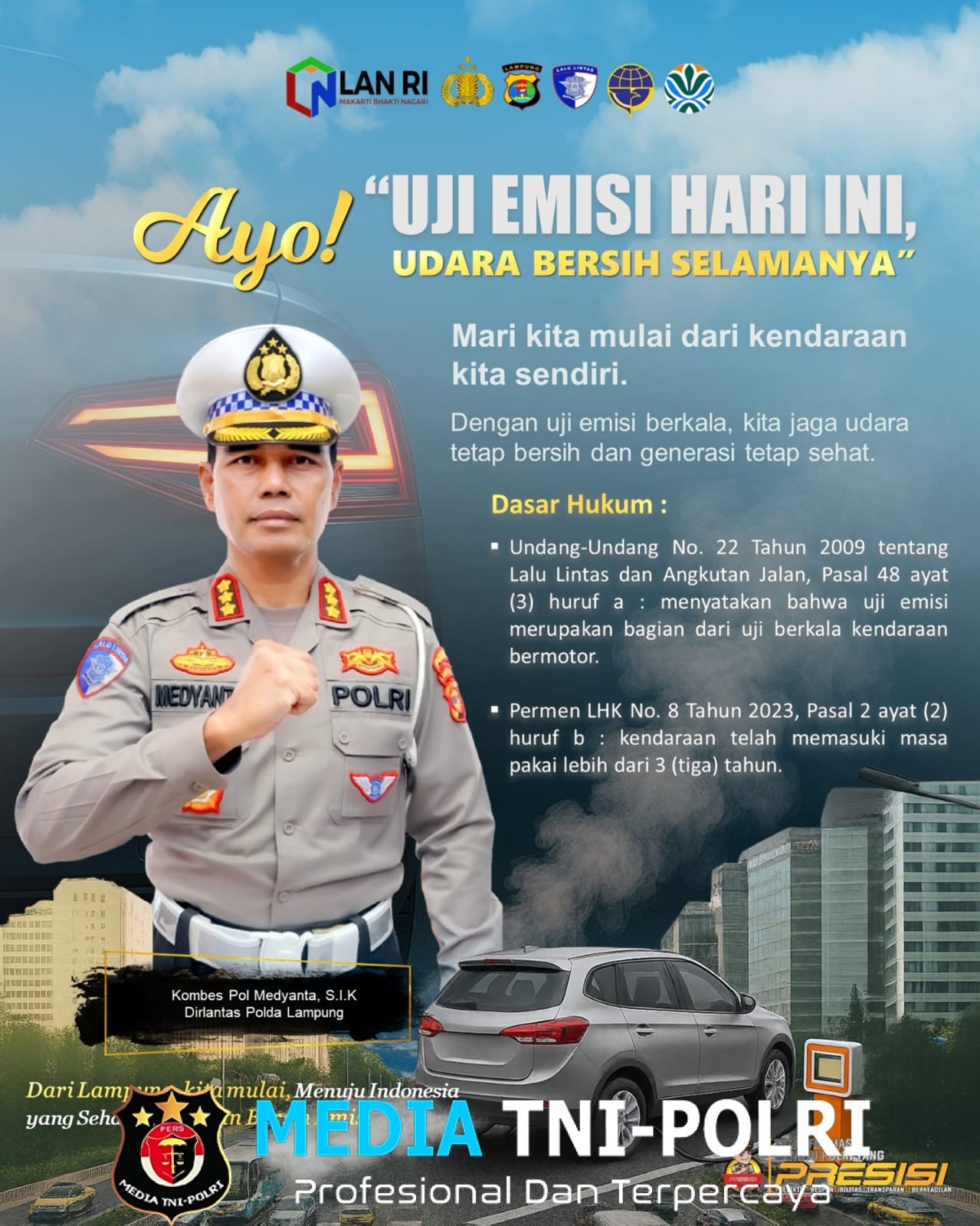 Dirlantas Polda Lampung Ajak Masyarakat Lakukan Uji Emisi Udara Bersih Dimulai dari Kendaraan Kita Sendiri