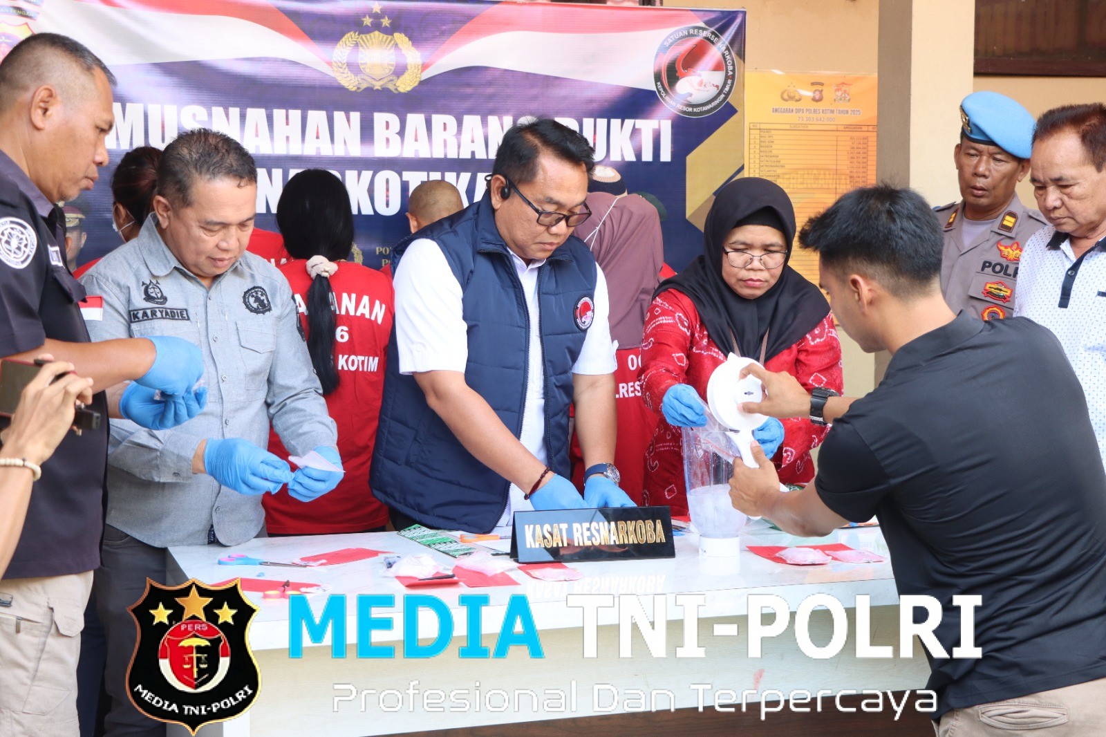 Polres Kotim Musnahkan Sabu dari 9 Orang Tersangka, Sebanyak 86 Bungkus Plastik dengan Berat Bersih 333,33 Gram