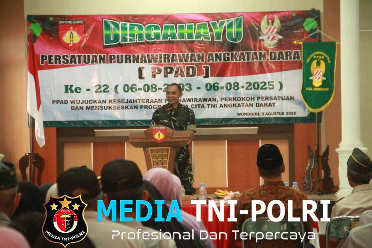 Bupati Dan Dandim 0728/Wonogiri Hadiri Syukuran HUT ke-22 Persatuan Purnawirawan TNI AD