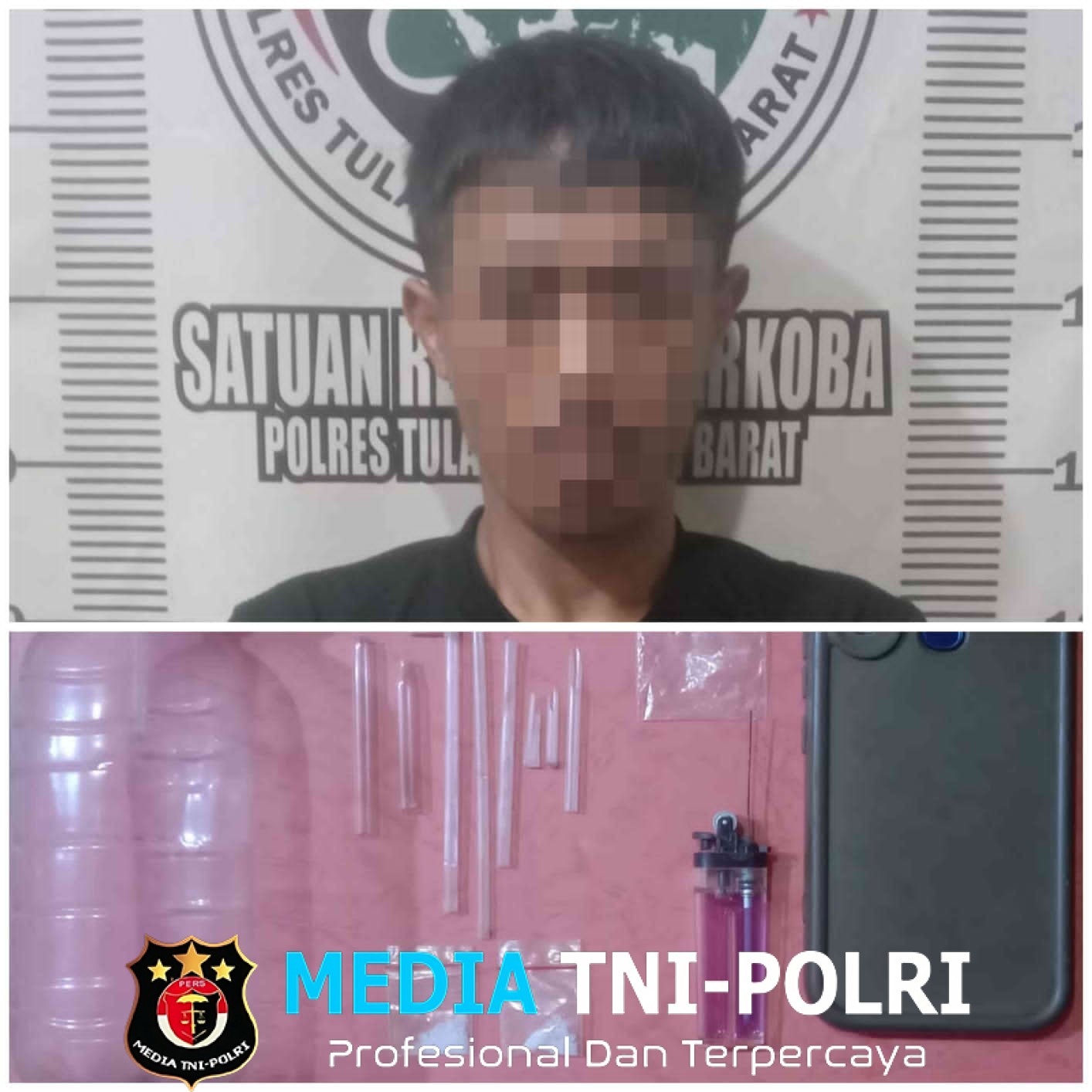 Satresnarkoba Polres Tulang Bawang Barat Mengamankan Seorang Pria yang Kedapatan Membawa Narkoba Jenis Sabu