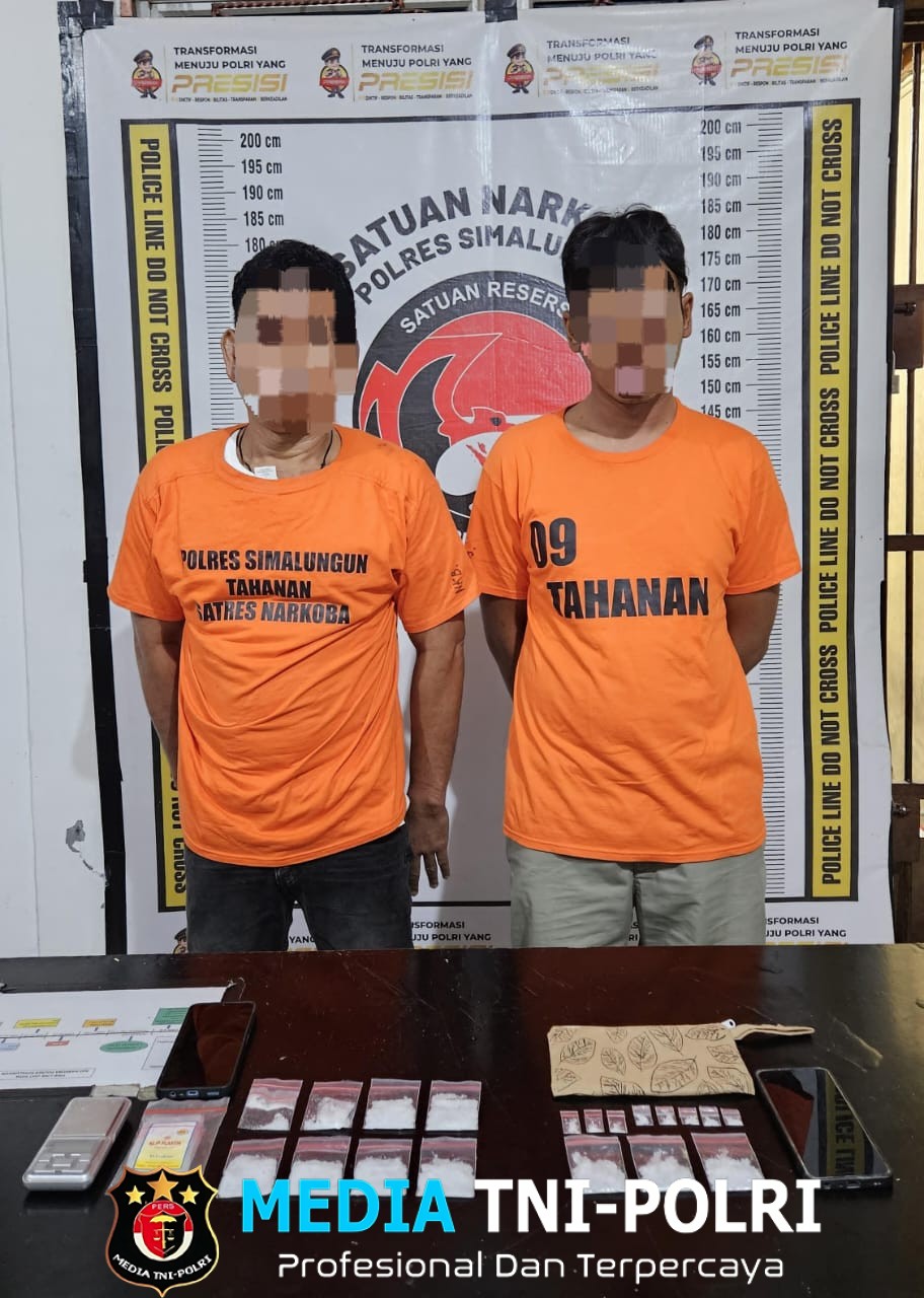 Sat Narkoba Polres Simalungun Ungkap Jaringan Narkoba Lintas Kota Sabu 51,75 Gram Disita, Dua Pelaku Ditangkap