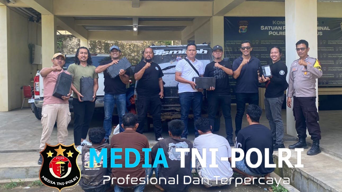Polres Tanggamus Tangkap Komplotan Pencuri 85 Baterai PLTS, Tiga Pelaku Kabur