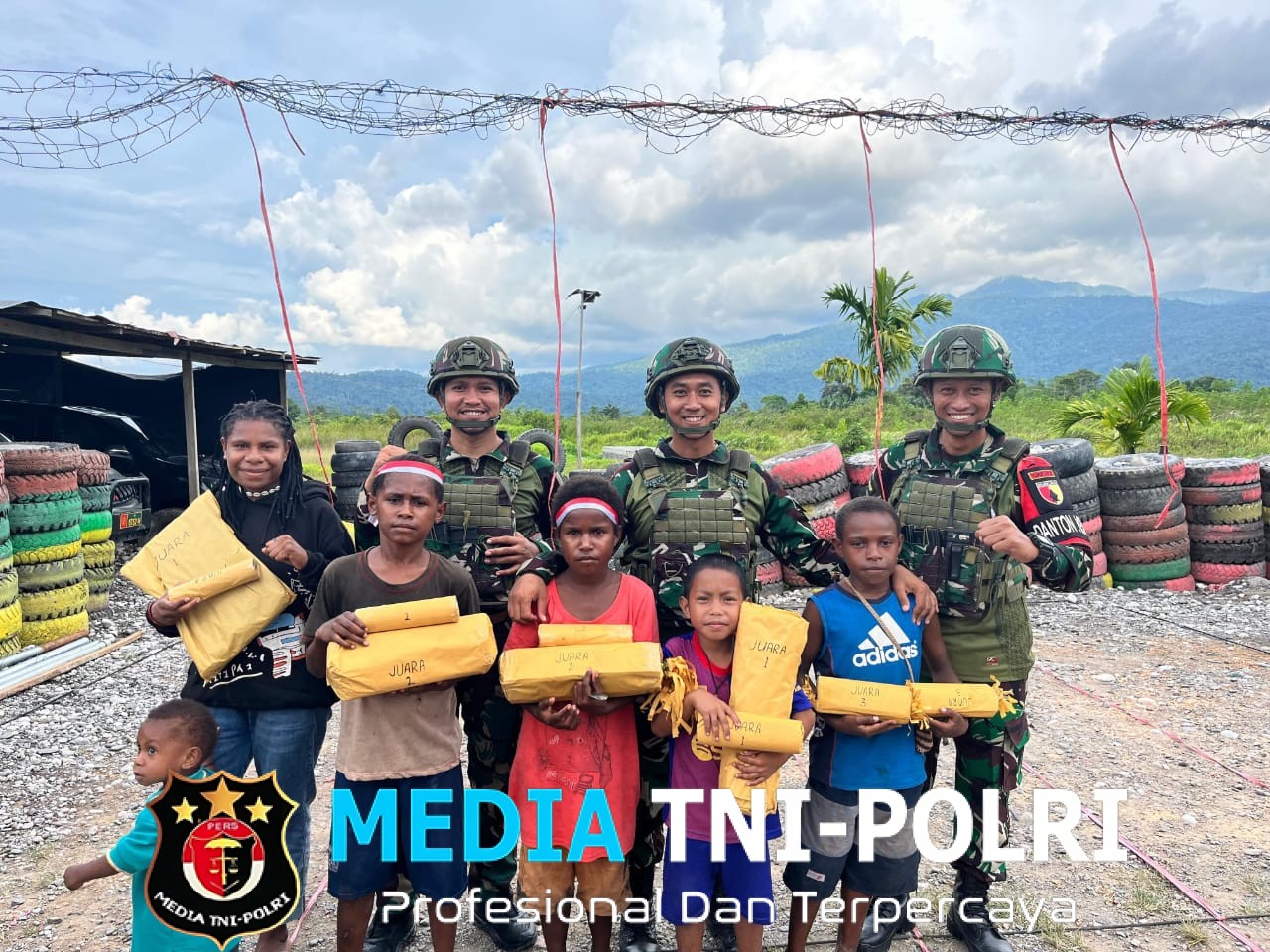 Satgas Yonif 521/DY Melaksanakan Kegiatan Lomba Dalam Rangka Memperingati Hari Kemerdekaan Republik Indonesia yang ke-80 di Distrik Elelim