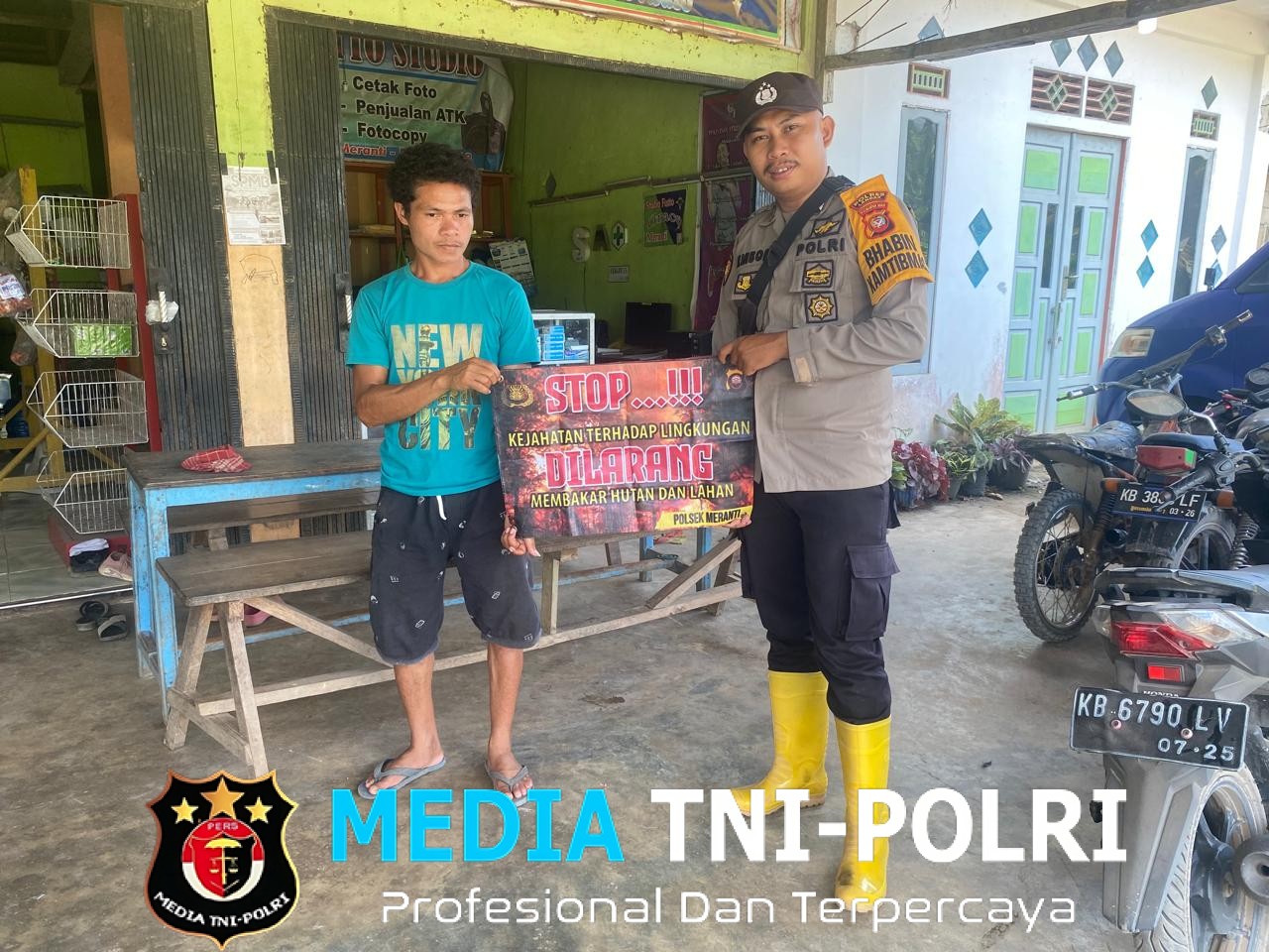 Bhabinkamtibmas Polsek Meranti Gencar Beri Himbauan Tentang Karhutla