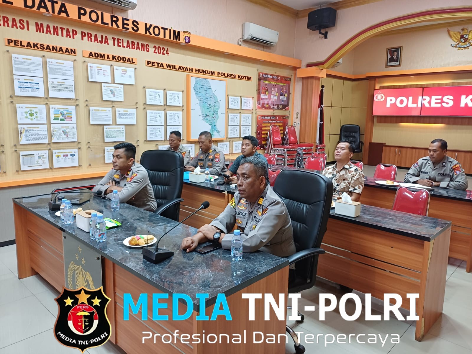 Polres Kotim Ikuti Arahan Irwasda Polda Kalteng Tentang Kick Off Gerakan Pangan Murah Polri
