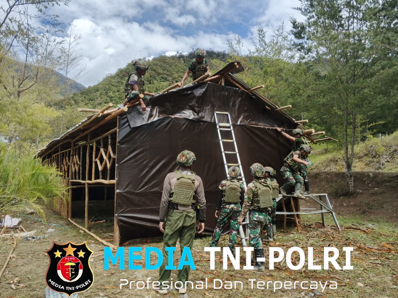 Satgas Yonif 700/WYC Rampungkan 80 Persen Pembangunan SD 03 Mayuberi, Siap Jadi Kado HUT RI ke-80