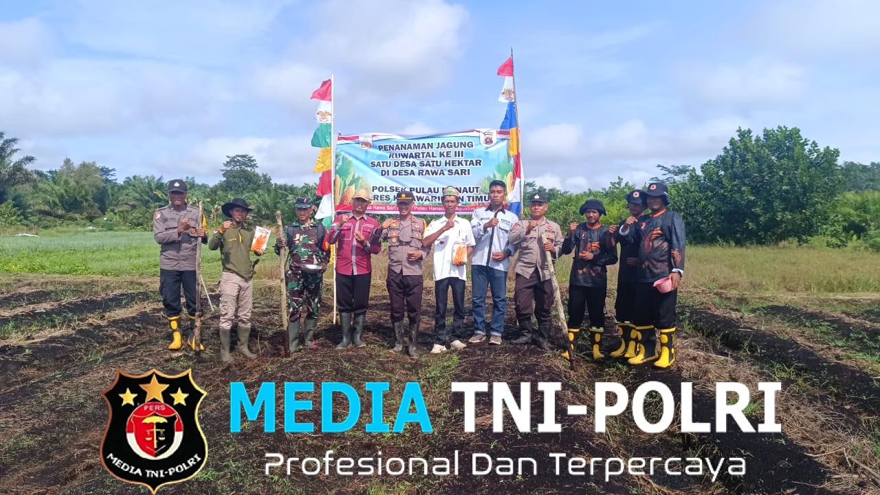 Babinsa Koramil 1015-01/MH Selatan Hadiri Penanaman Jagung Serentak Kuarta III