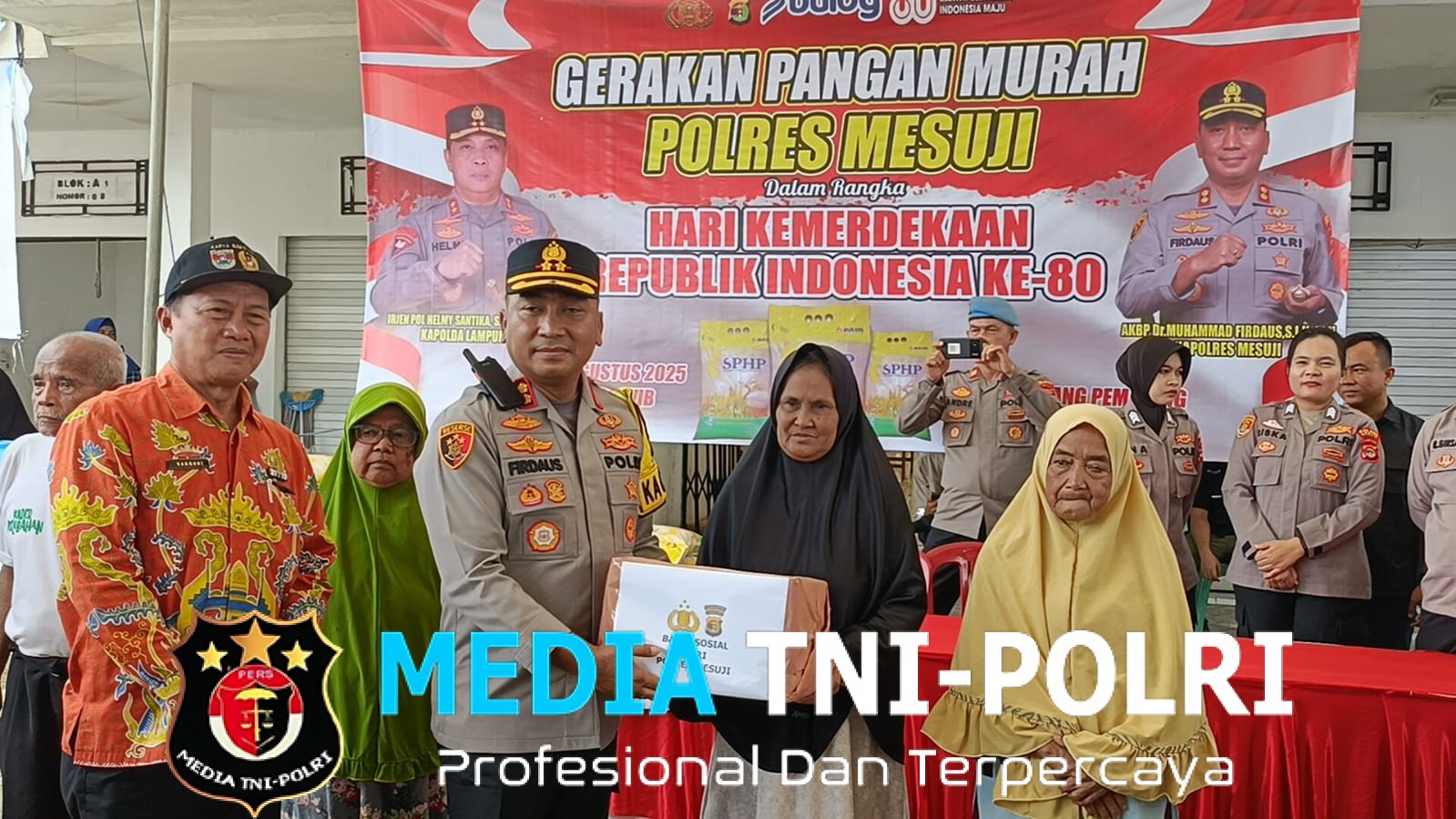 Diinisiasi Kapolri Polres Mesuji Gelar Acara Gerakan Pangan Murah Serentak di Pasar Simpang Pematang