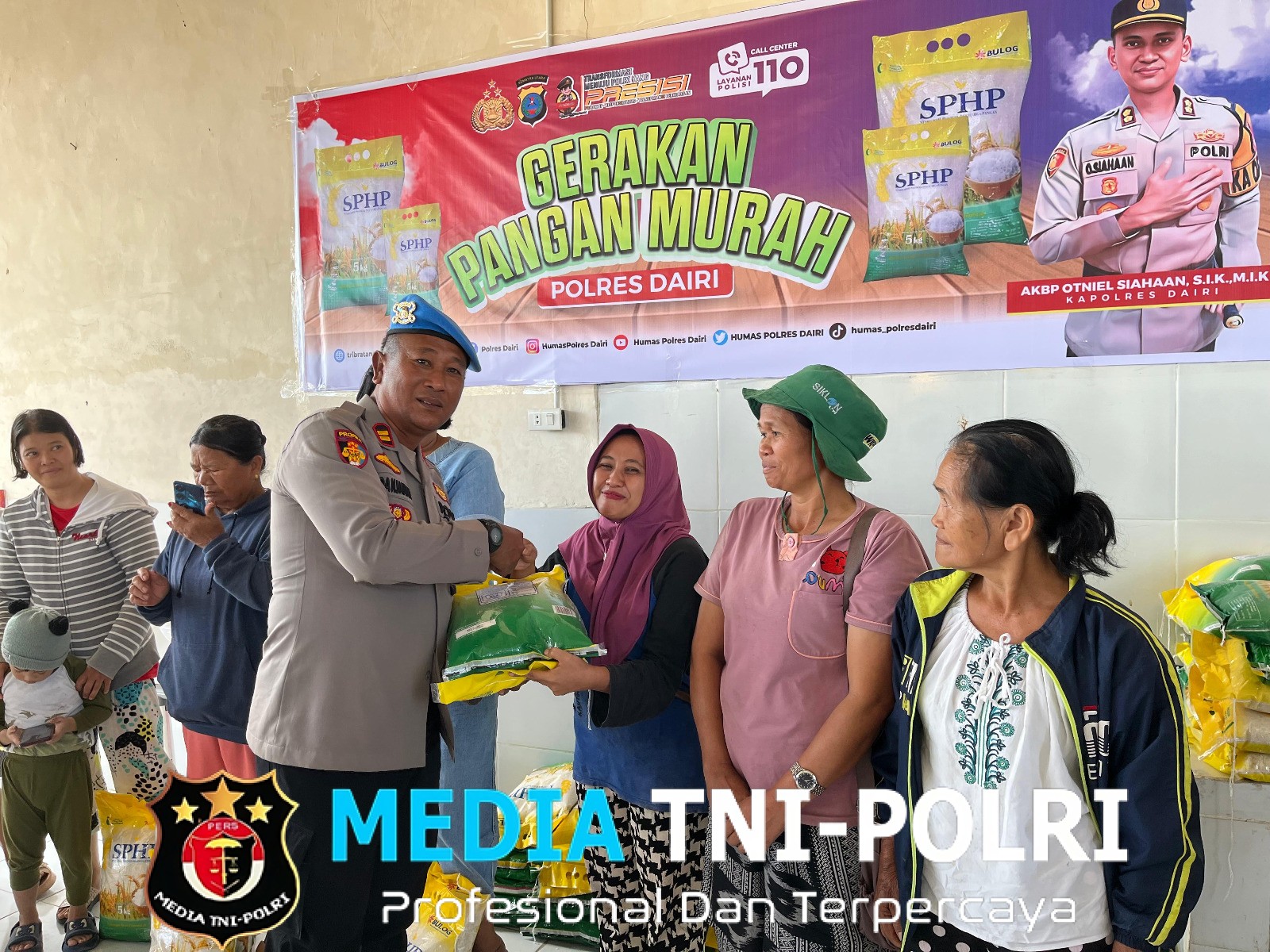 Gerakan Pangan Murah Polres Dairi Harga Beras Cuma Rp58 Ribu Per Sak