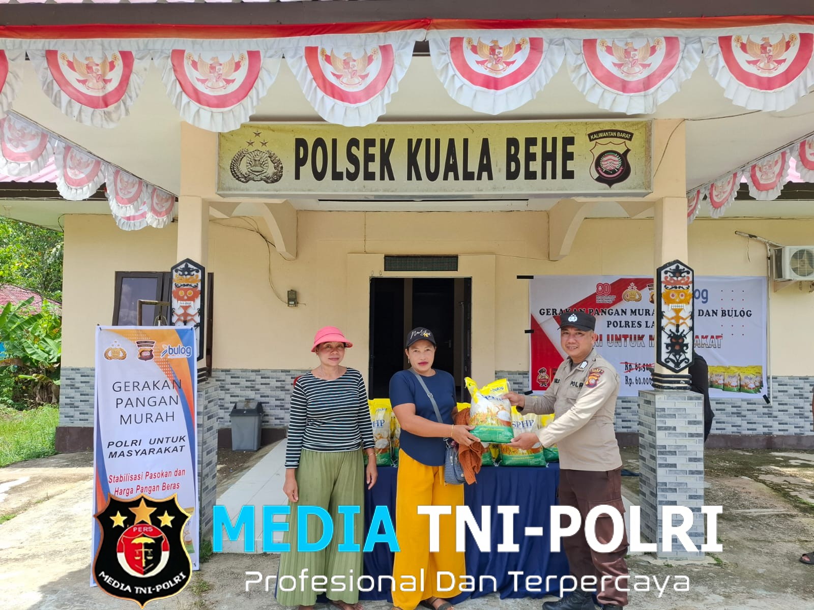 Polsek Kuala Behe Gelar Pasar Pangan Beras Murah Beras SPHP sebanyak 1 Ton