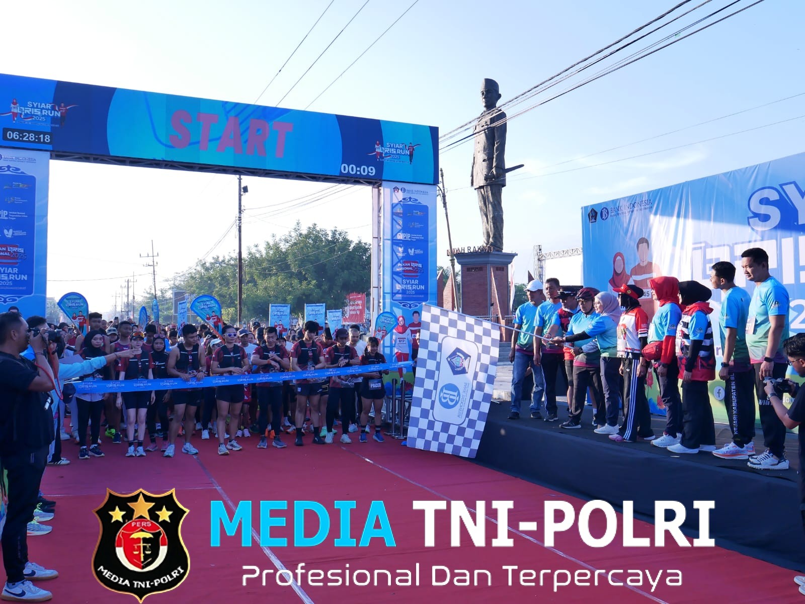Mari Berlari, Berbagi dan Memberi Arti, Dandim 0808 Bersama Forkopimda Kab. Blitar, Ikuti Qris Run Wilayah Mataraman