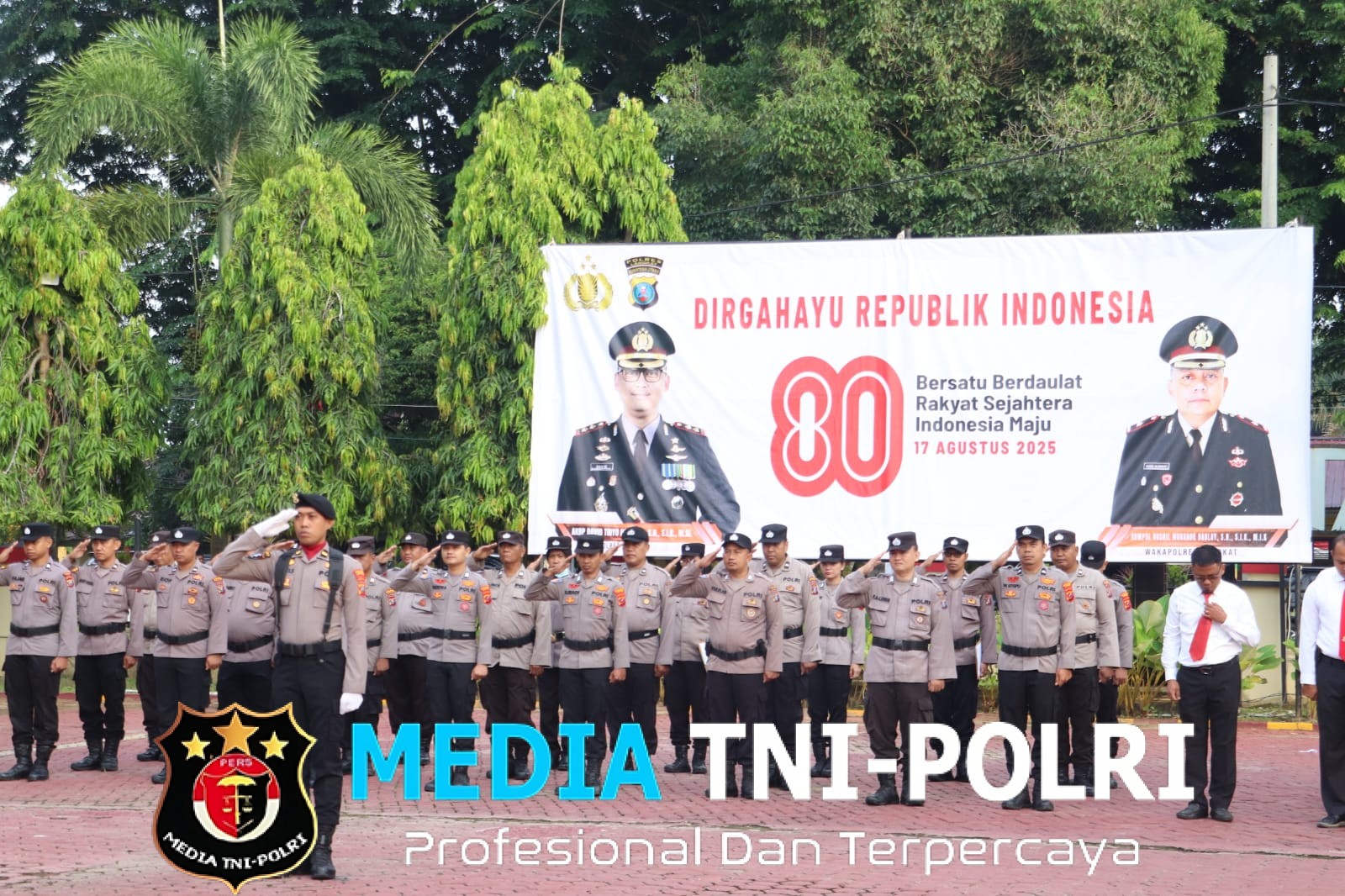 Upacara HUT ke-80 RI, Pesan Kapolres Langkat Jaga Persatuan dan Keamanan Bangsa