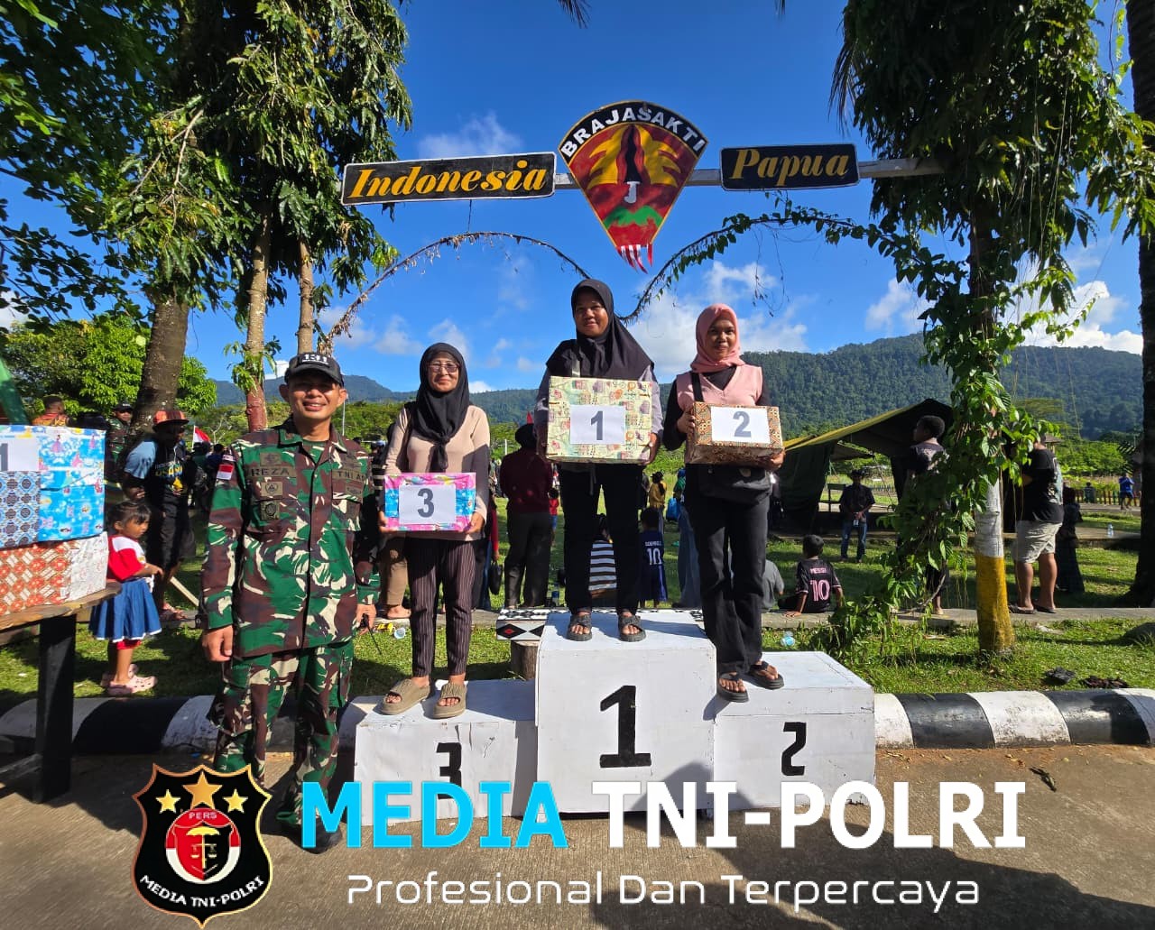 Semarak HUT RI ke-80 di Perbatasan, Satgas Yonif 131/Brajasakti dan Warga Rayakan dengan Penuh Kebersamaan