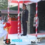 Kapolsek Mandor Menjadi Irup Upacara Penurunan Bendera HUT RI ke-80 di Halaman Kantor Camat