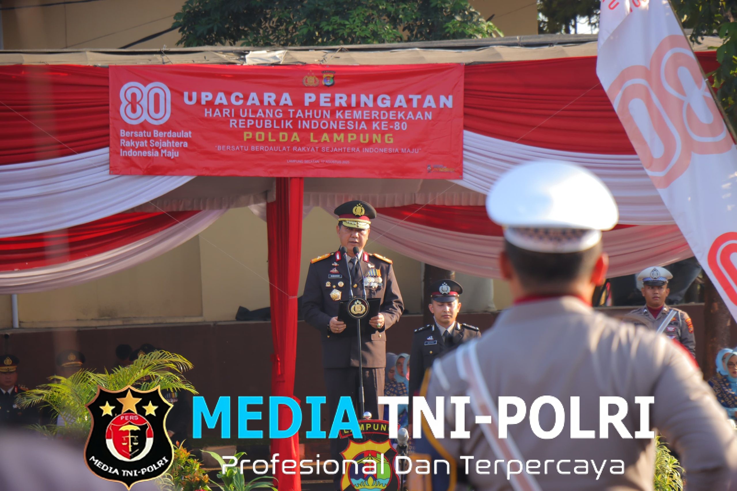 Wakapolda Lampung Pimpin Upacara HUT Kemerdekaan RI ke-80, Ajak Polri Berperan Aktif dalam Pembangunan Bangsa